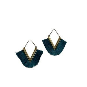 Blue frayed earrings!